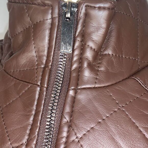 NWT Harve Bernard Women's Textured Quilted Jacket Chocolate Brown Small - Picture 5 of 14